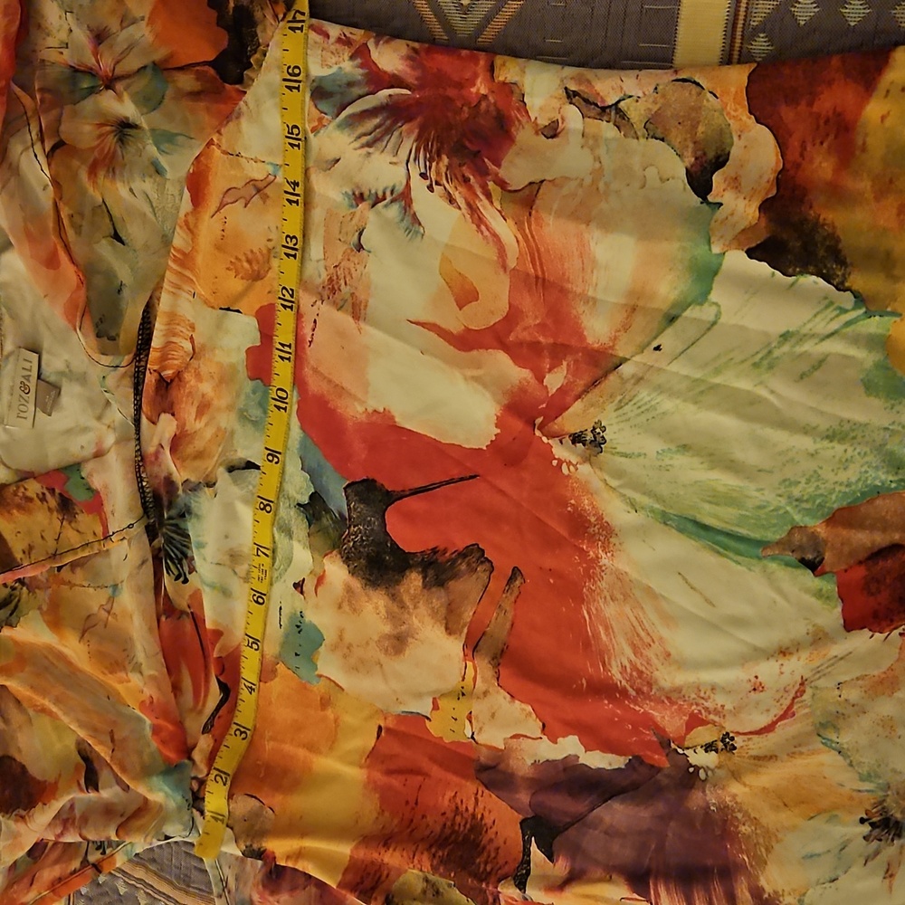Roz & Ali Tropical Print Top Size M - Picture 13 of 13